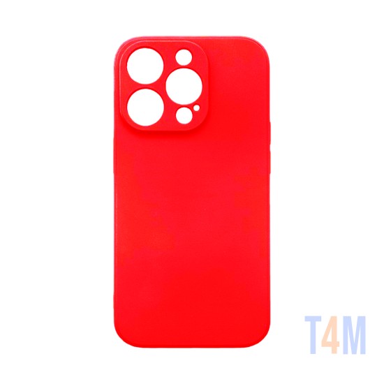 Silicone Case with Camera Sheild for Apple iPhone 15 Pro Max Red